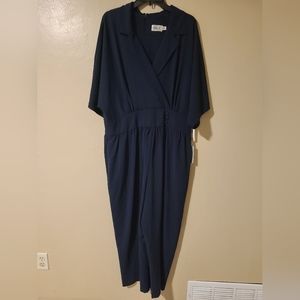 Eliza J Navy Collared Jumpsuit